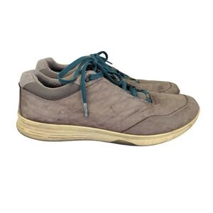 Ecco Mens Brown Leather Walking‎ Shoes Sneakers Comfort Size 45 11-11.5 Casual